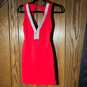 Red mini dress